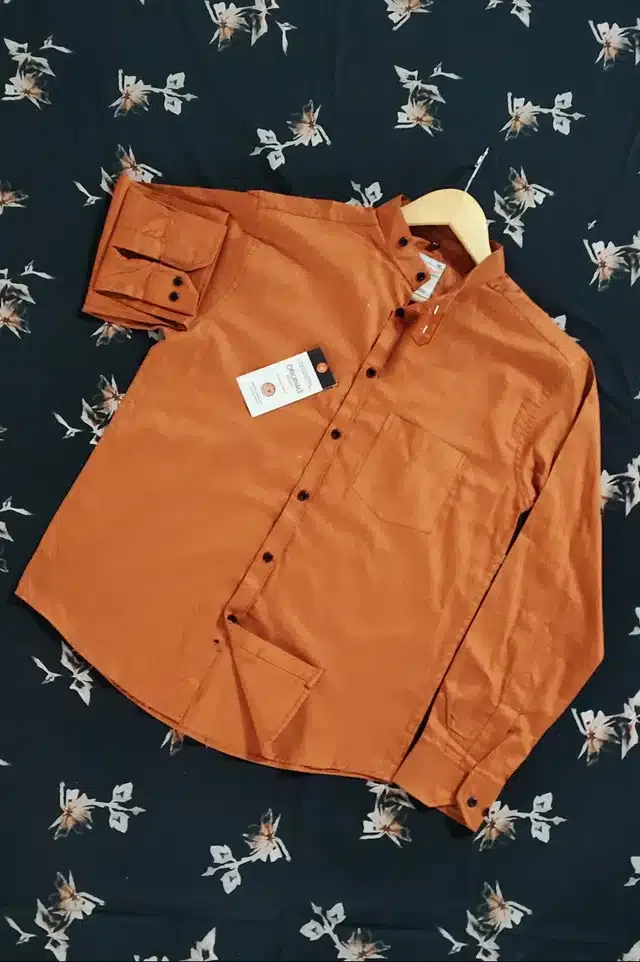 Casual Shirt for Men (Orange, L)