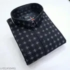 Cotton Blend Checked Shirt for Men, Black 