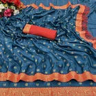 Vichitra Silk Applique Saree for Women 