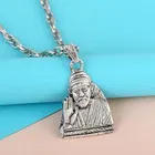 Silver Plated Sai Baba Pendant with Chain for Men & Women 
