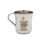 LEROYAL Stainless Steel Coffee Design Cup [Pack of 6, Silver]