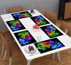 Grover Table Placemats for Kitchen/Dining Table Pack of 6 Black Multicolor Floral