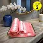Safina Hand & Bath Towel Set Pack of 2 Diamond Pink