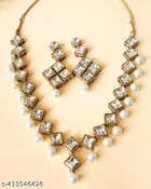 Stylish Kundan & Alloy Women’S Jewellery Set, Red