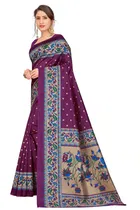 Art Silk Kalamkari Saree for Women 