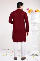 Cotton Blend Sequin Kurta for Men 