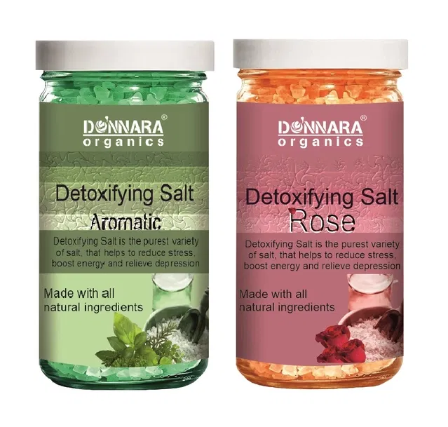 Donnara Organics Aromatic & Rose Detoxifying Bath Salt Crystal (200 g, Set of 2)