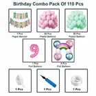 Rainbow Theme 9th Happy Birthday Decoration Items For Girls , Multicolor, Pack of 110