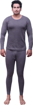 Polycotton Thermal Set for Men (Grey, S)