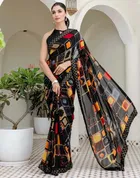Georgette Printed Saree for Women 