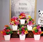 Plastic Artificial Flowers, Multioclor, Pack of 10