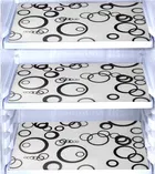 PVC Printed Fridge Top Cover with 3 Pcs Shelf Mats & Handle Cover 