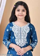 Cotton Rayon Kurta Set for Girls 