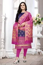 Banarasi Silk Printed Kurti with Dupatta for Women 