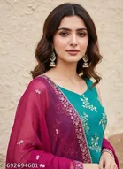 Embroidered Anarkali Party Suit for Women 