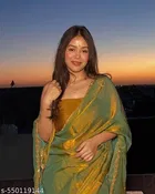 Golden Chiffon Saree for Women 