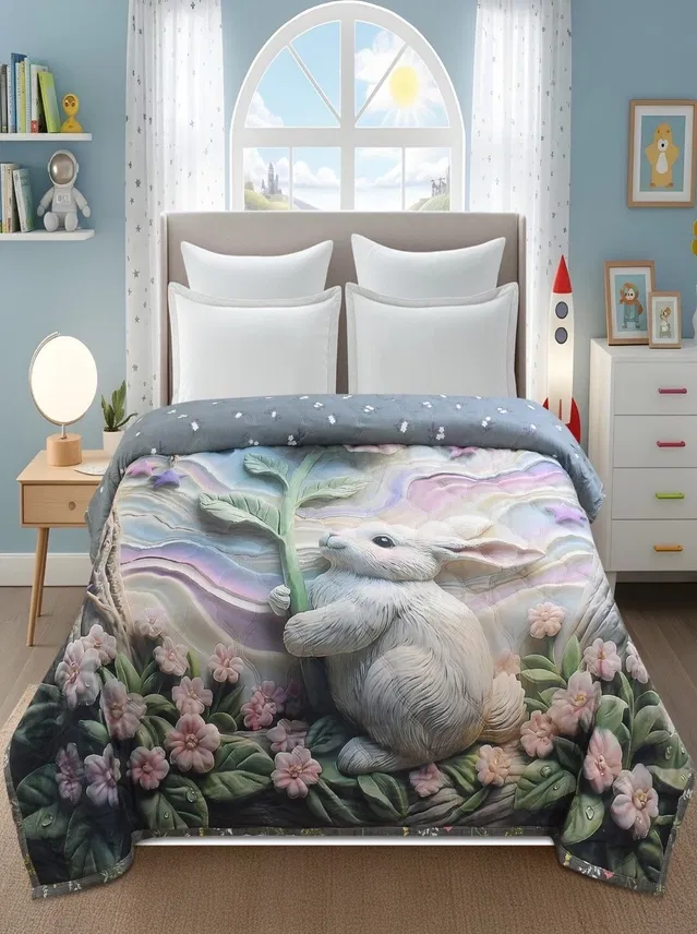 Homitecture 220 GSM Microfiber Reversible AC Comforter/Blanket for Winter/Quilt/Duvets for Double Bed Size(230X250 cm)