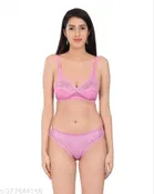Polycotton Bra with Panty for Women 