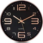 Khatu Crafts Stylish Rose Gold Analog Wall Clock (Plastic, 25x25 cm)