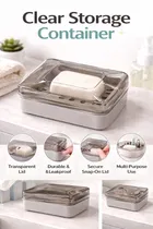 Rectangle Transparent WallMounted Soap Holder Grey