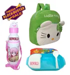 Fabric Backpack with Lunch Box & Water Bottle for Kids 
