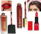 Combo of Matt Look Liquid Sindoor & Elpis Gold Matte Lipstick with Oxis Velvet Smooth Matte Finish Liquid Lip Color 