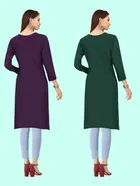 Crepe Solid Kurtis for Women 
