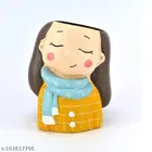 Terracotta Decorative Cute Girls Plant Holder for Home Decor 