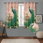 Peacock Designed Digital Printed Window Curtain 5ft pack of 1