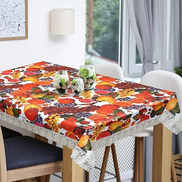 PVC Printed 4 Seaters Table Cover (Multicolor, 40x60 inches)