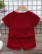 Cotton Blend Printed Clothing Set fot Boys, Red 