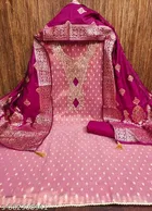 Silk Blend Zari Woven Punjabi/All Over Suits 