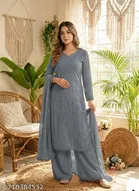 Heavy Embroidered Palazzo Pants for Women, Pack of 3 