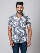 Lycra solid Shirt for Men, Cloud Grey 