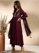 Solid Flared Kurta Set for Women 