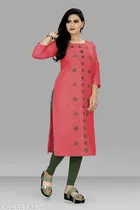 Cotton Slub Embroidered Kurti for Women 