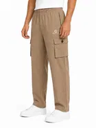 Solid Slim Fit High Rise Drawstring Polycotton Track Pants for Men 
