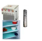Knit Printed Fridge 3 Pcs Mat with Top & Handle Cover 