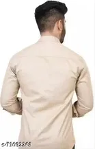 Smart Casual Wear Cotton Blend Shirt for Mens, Cream 
