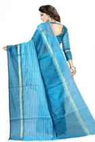 Polycotton Striped Saree for Women 