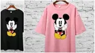 Cotton Blend T-shirt for Women, Pink & Black, Pack of 2 