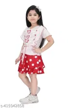 Rayon Printed Top & Skirt for Girls 