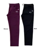 Polyester Solid Trousers for Men (Pack of 2) (Maroon & Black, S)