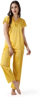 Satin Solid Night Suit for Women 