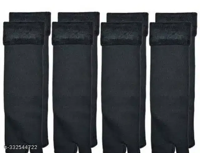 Cotton Socks for Women (Black, Set of 4)