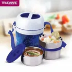 Trueware Office 2 BPA Free Plastic Lunch Box with 3 Stainless Steel Containers 300 ml x 2, 200 ml x 1 