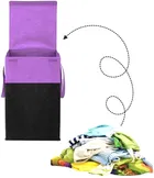 Canvas Laundry Basket,Purple & Black,  