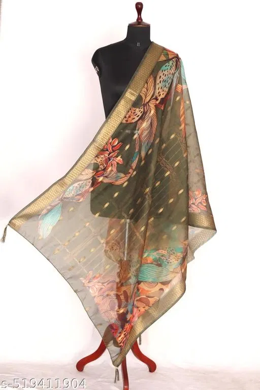 Cotton Printed Dupatta for Women & Girls, Multicolour (Free Size)