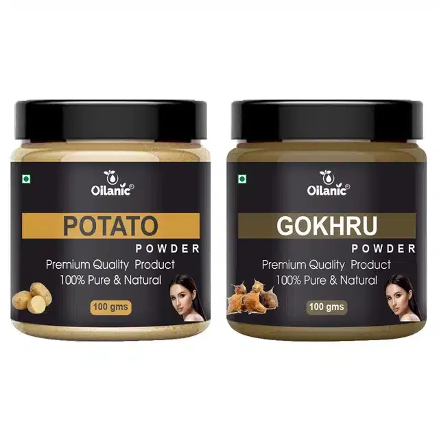 Natural Potato & Gokhru Powder for Skin & Hair (Pack of 2, 100 g)