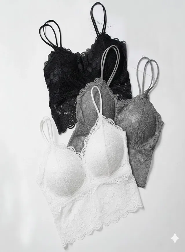 Cotton Solid Padded Bras for Women, Multicolour, Pack of 3 (28A)